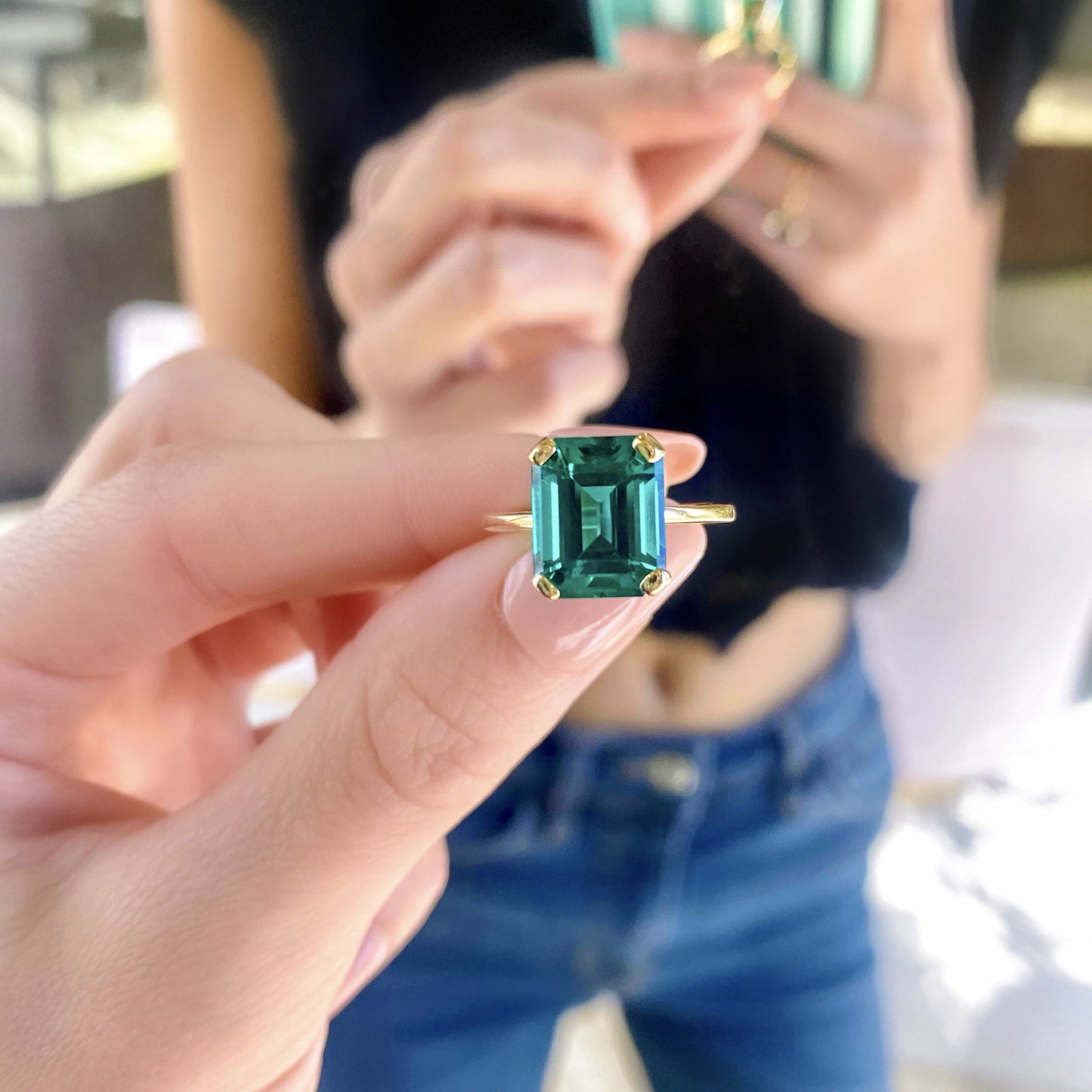Emerald Gem Candy Ring