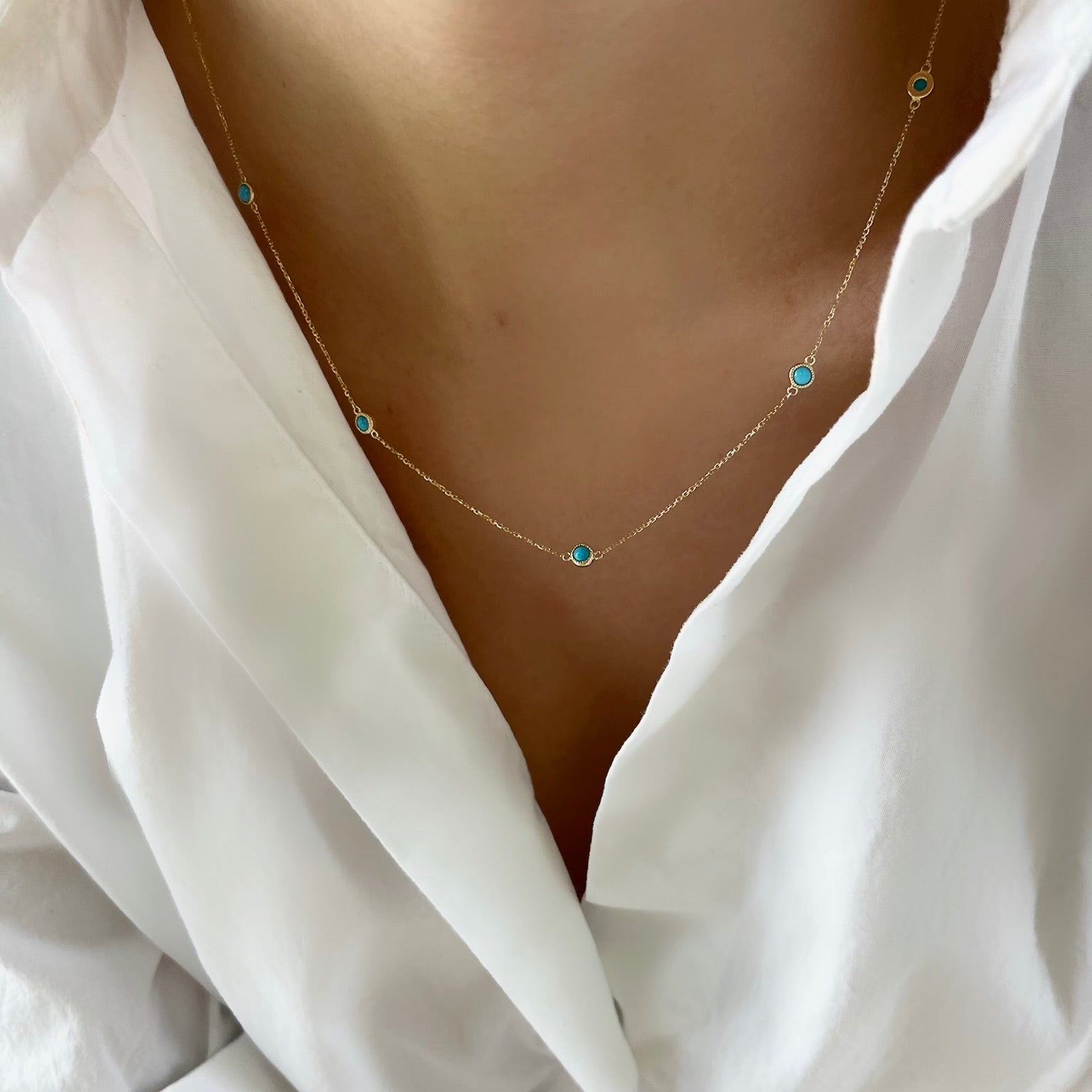 Dangling Turquoise Droplet Necklace