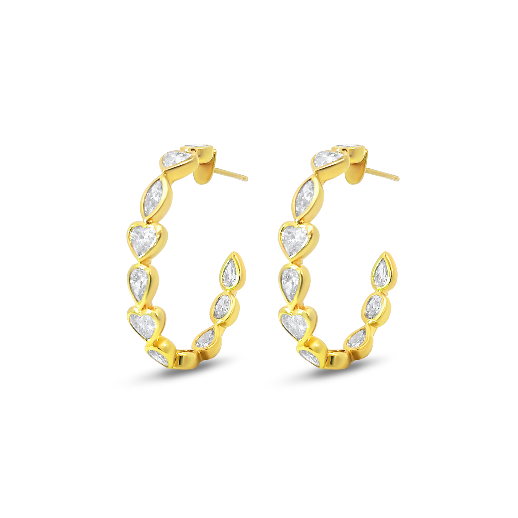 Fancy Shape Diamond Hoop Earrings