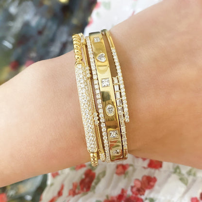 Baguette and Round Diamond Bypass Bangle