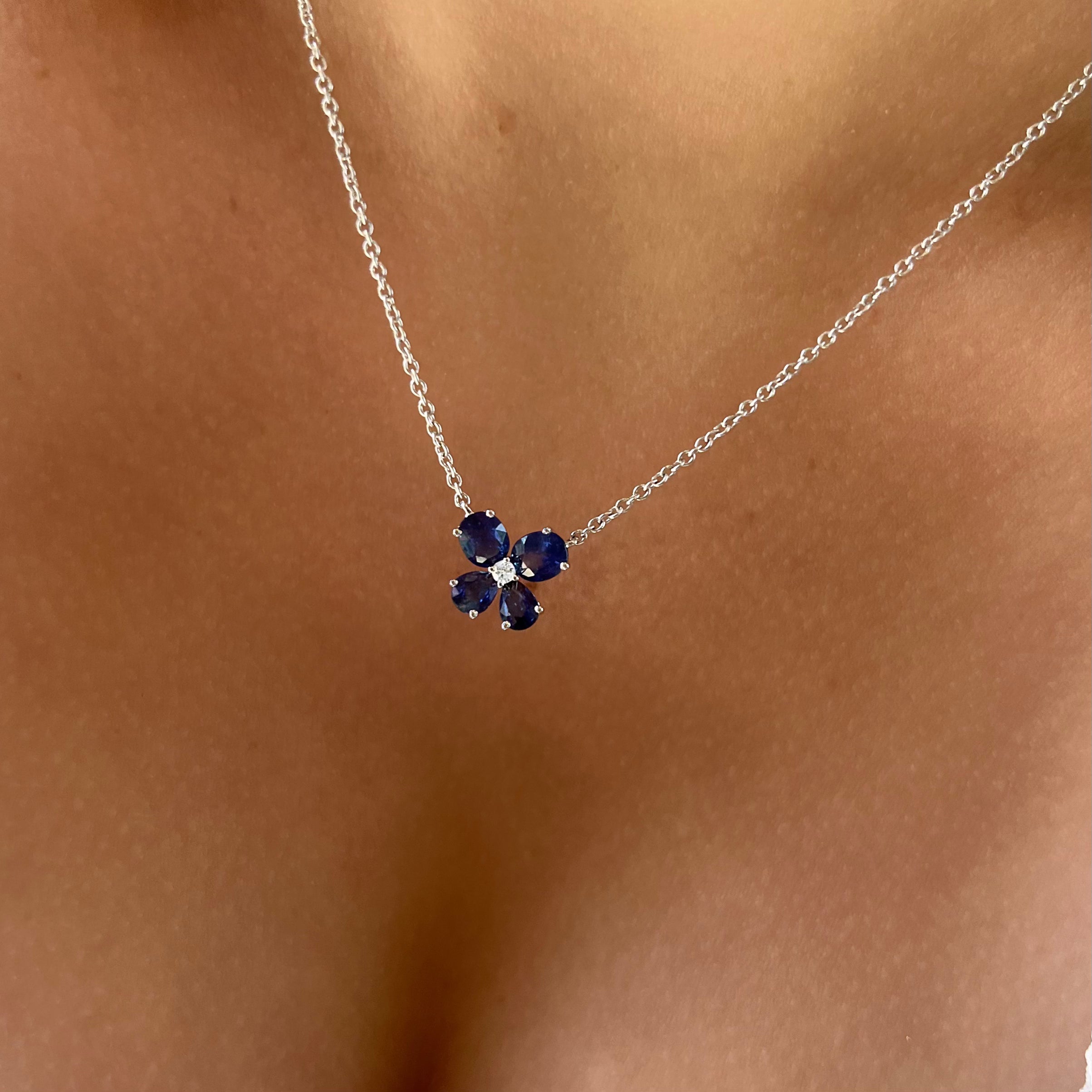 Diamond and Sapphire Butterfly Necklace