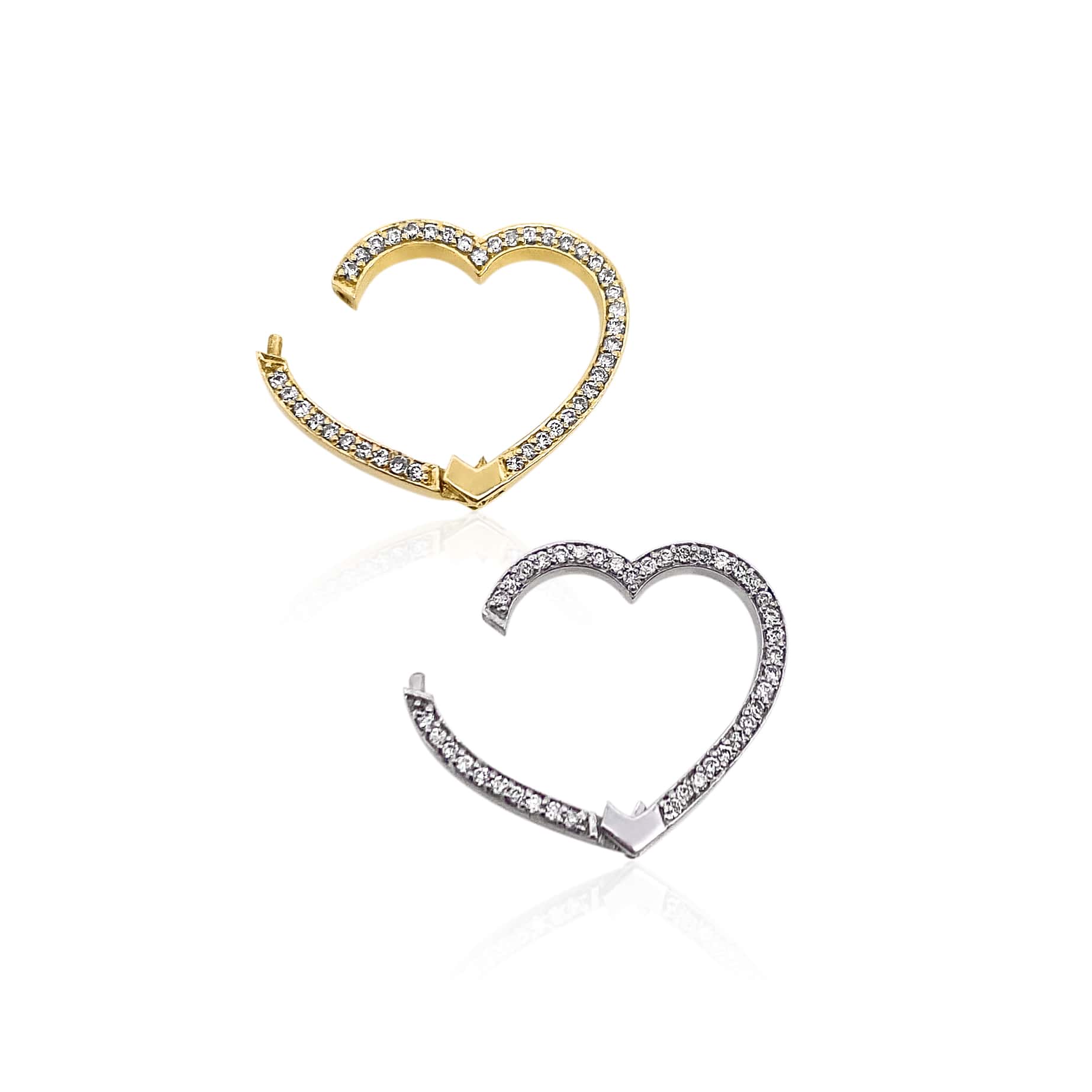 Diamond Heart Charm Connector