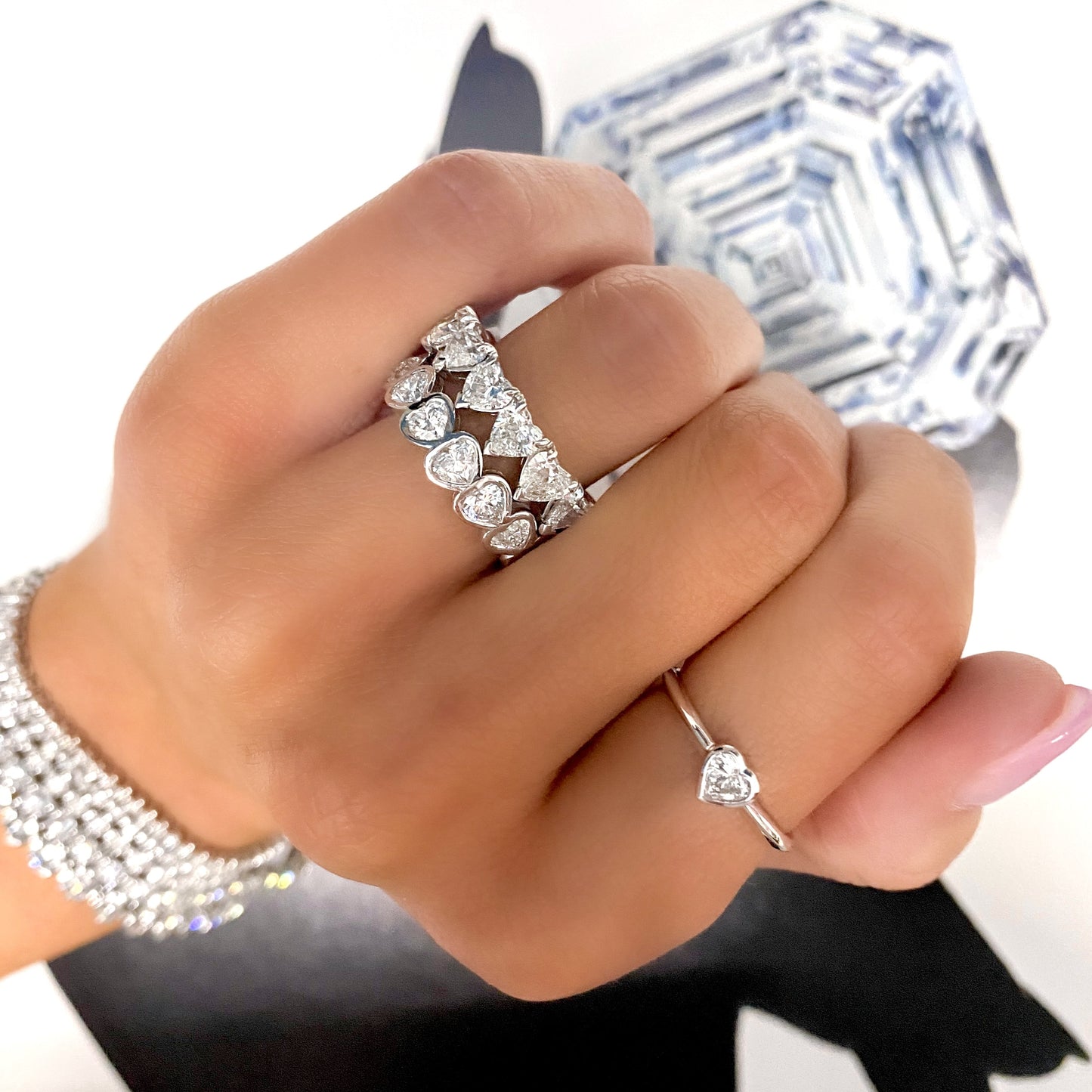 Bezel Set Diamond Heart Ring