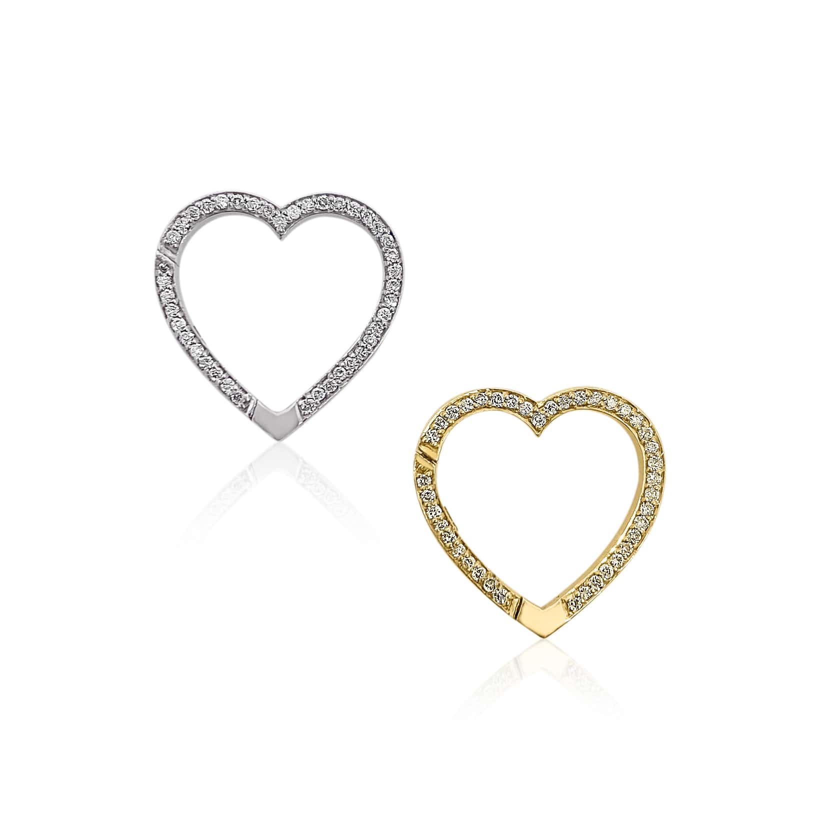 Diamond Heart Charm Connector