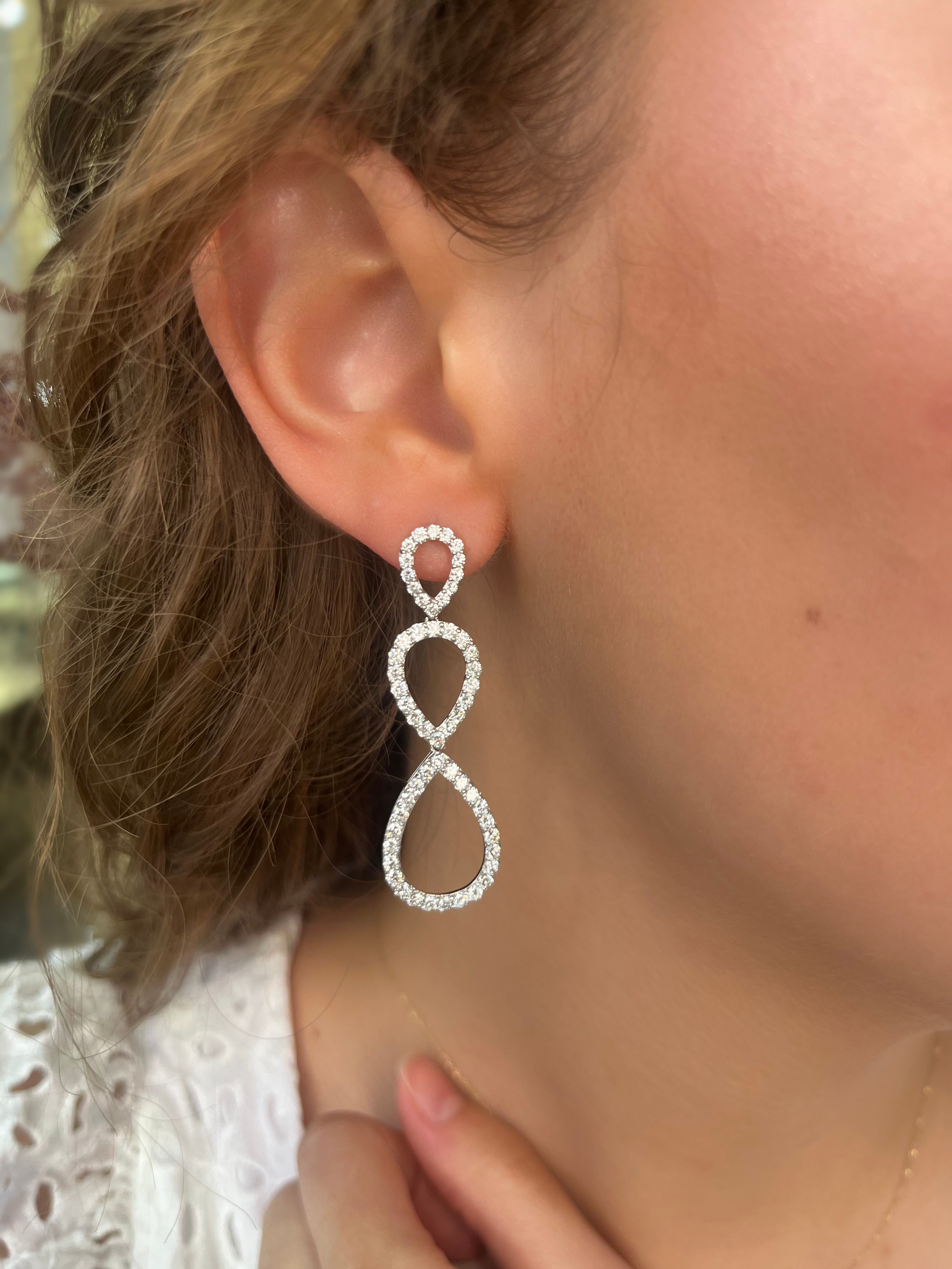 Diamond Pear Shape Drop Earrings