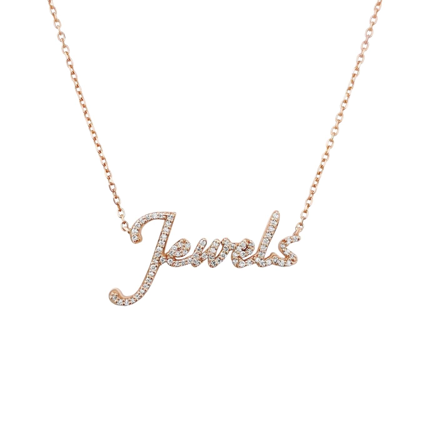 Diamond Script Name Necklace