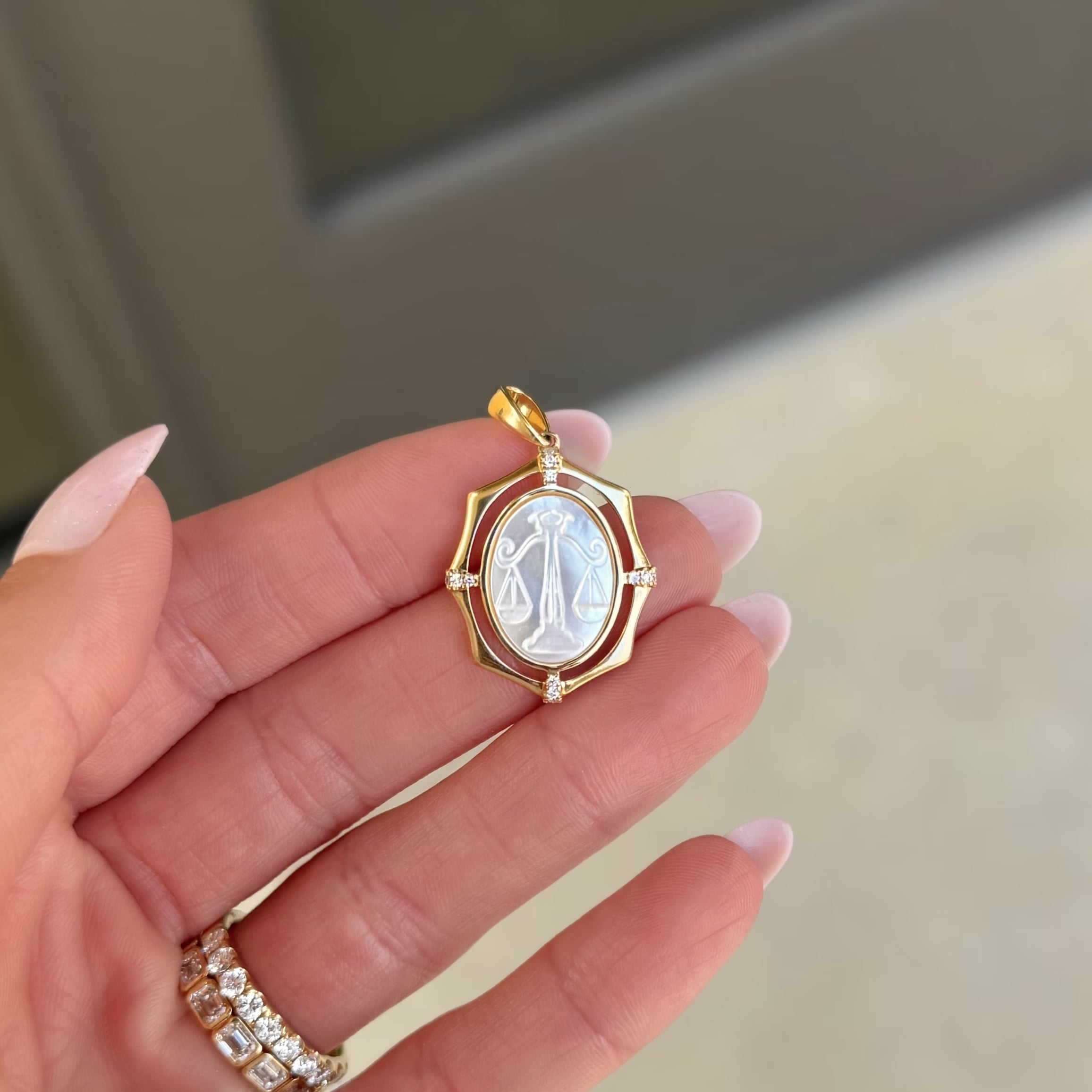 Mother of Pearl Zodiac Pendant Necklace