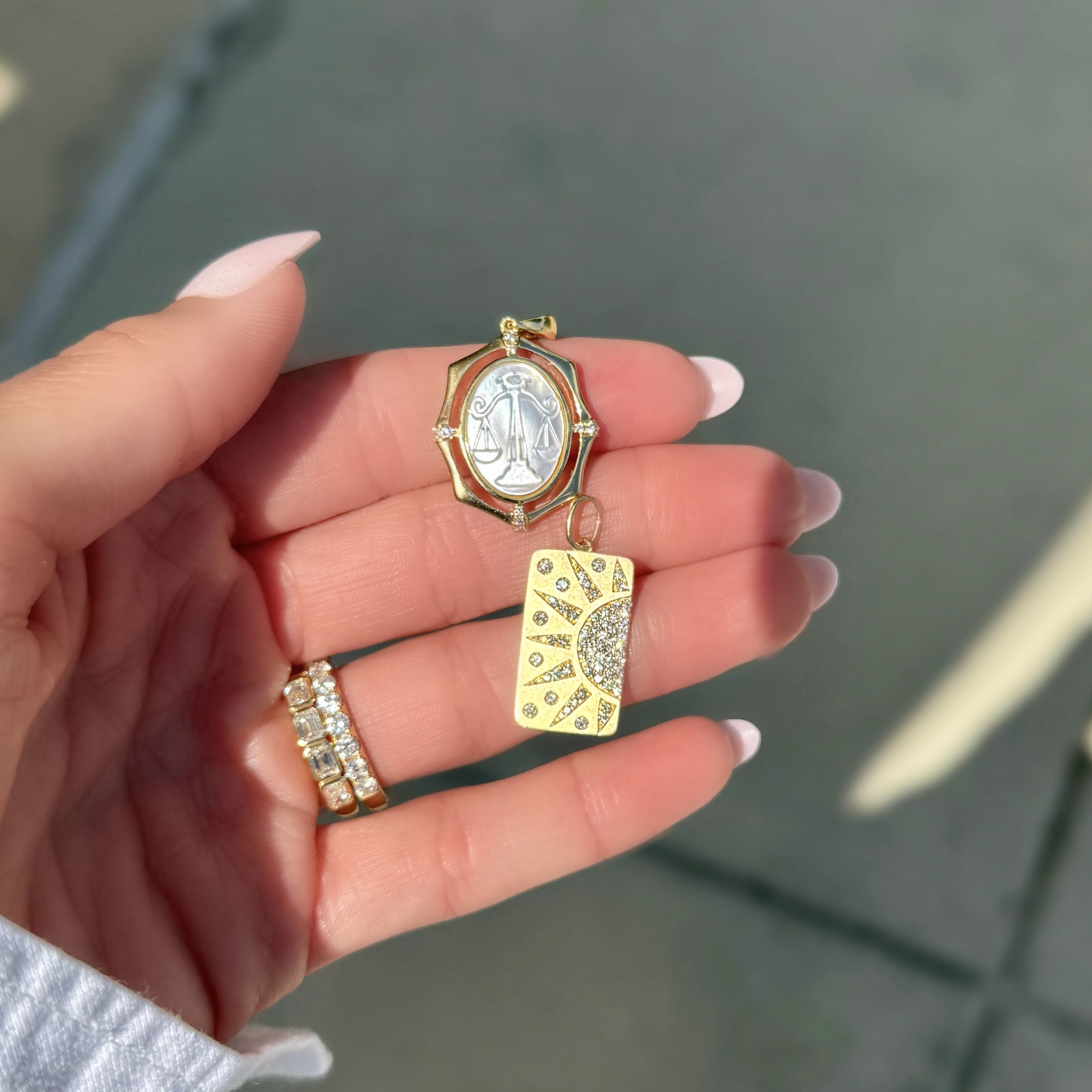Mother of Pearl Zodiac Pendant Necklace