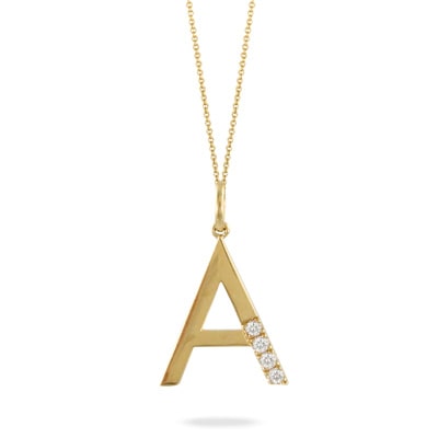 Jumbo Diamond Initial Necklace