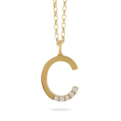 Jumbo Diamond Initial Necklace