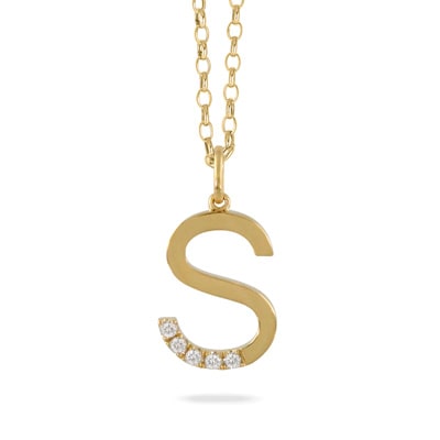 Jumbo Diamond Initial Necklace