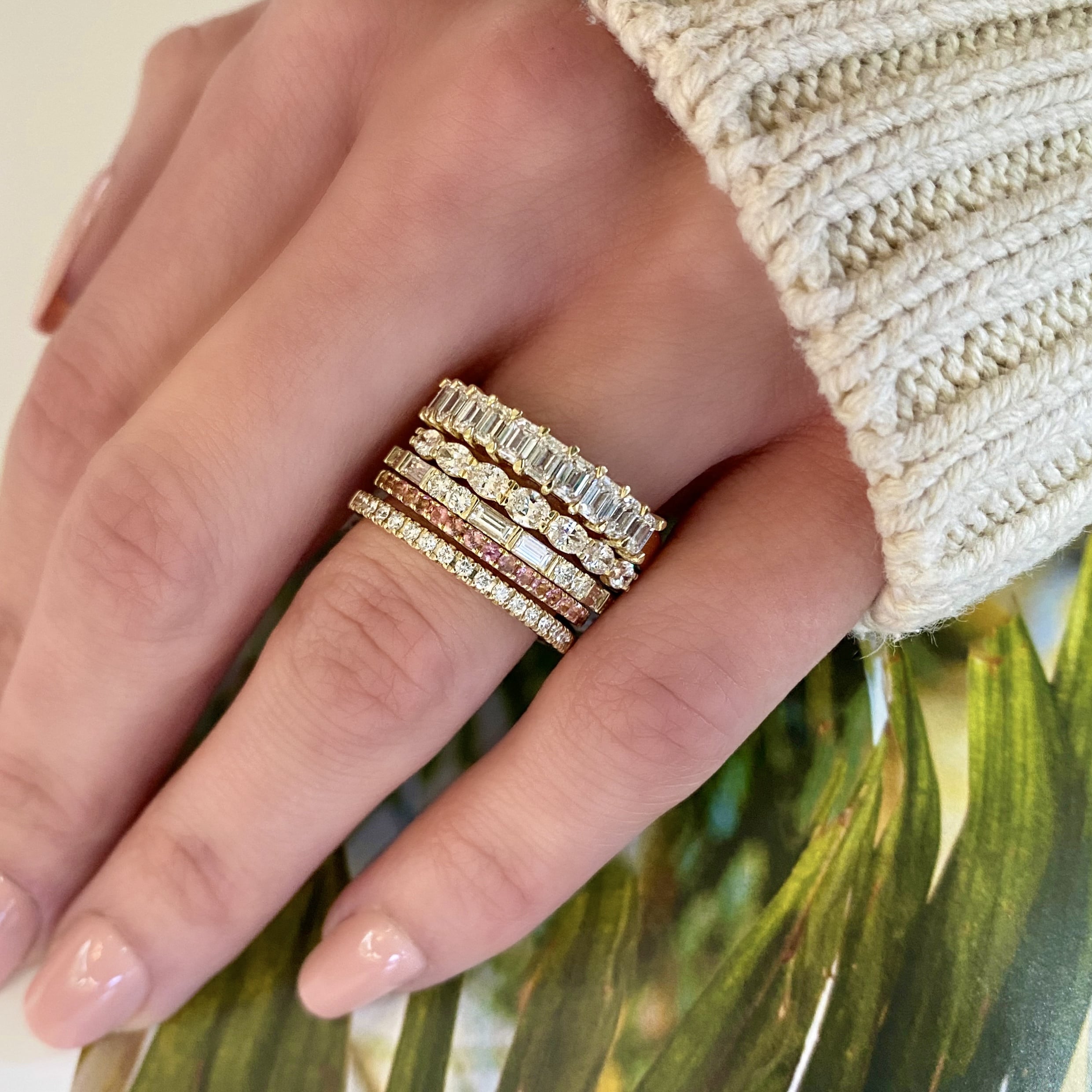 Emerald Cut Diamond Band