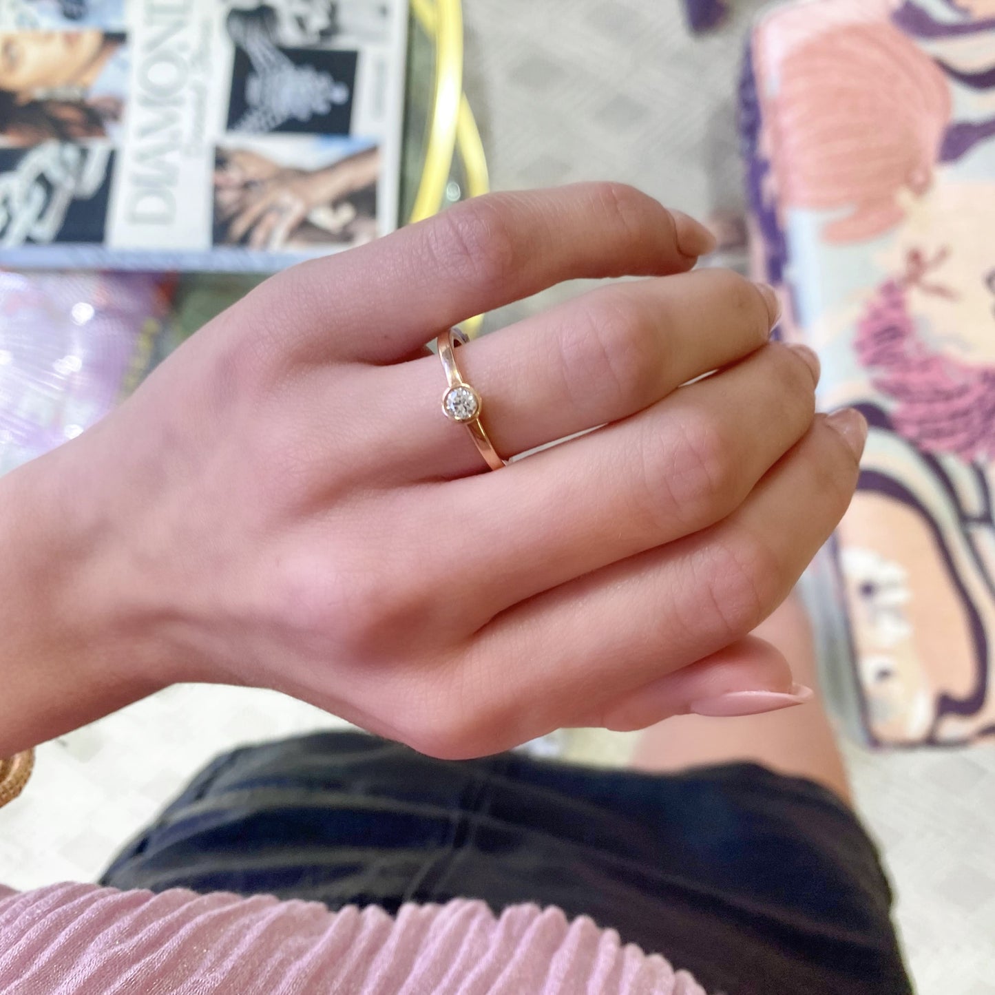 Petite Diamond Bezel Ring
