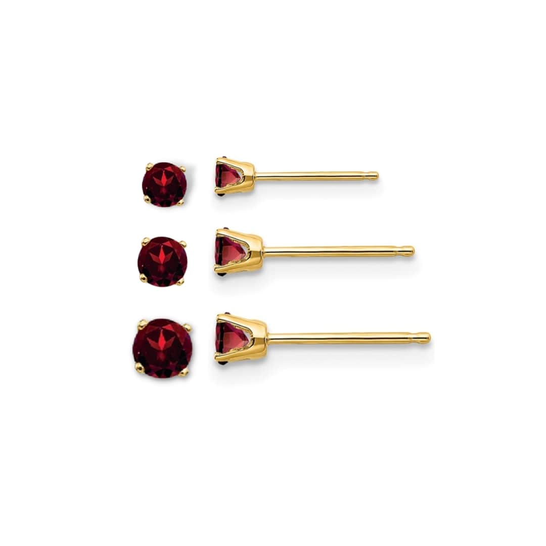 Ruby Birthstone Studs