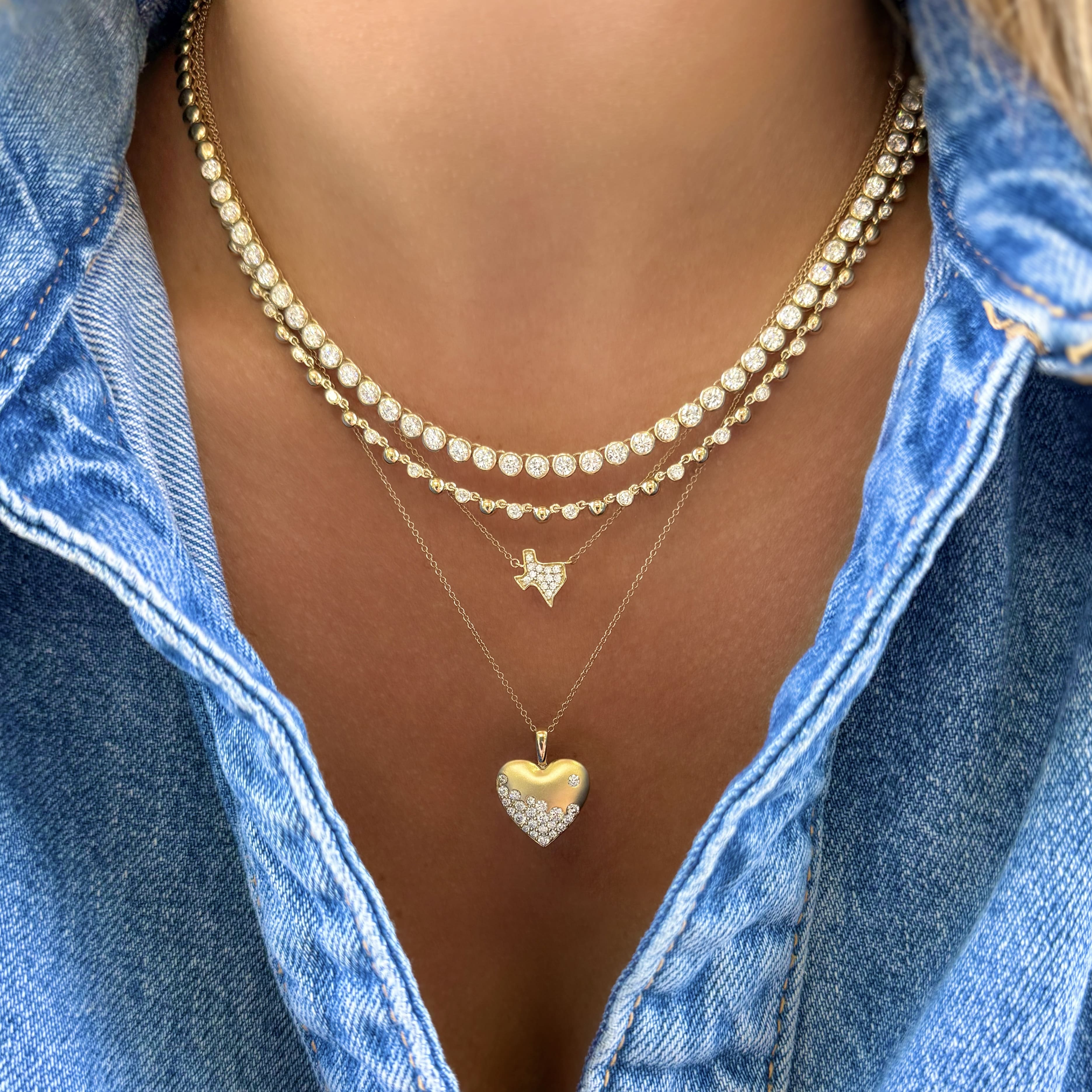 Bezel Set Diamond Tennis Necklace