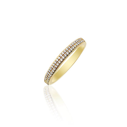 Pave Double Row Band