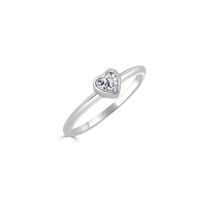 Bezel Set Diamond Heart Ring