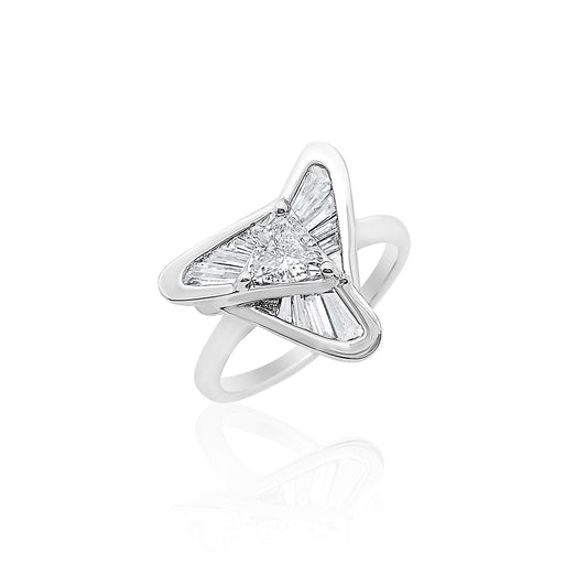 Trillion and Baguette Diamond Ring