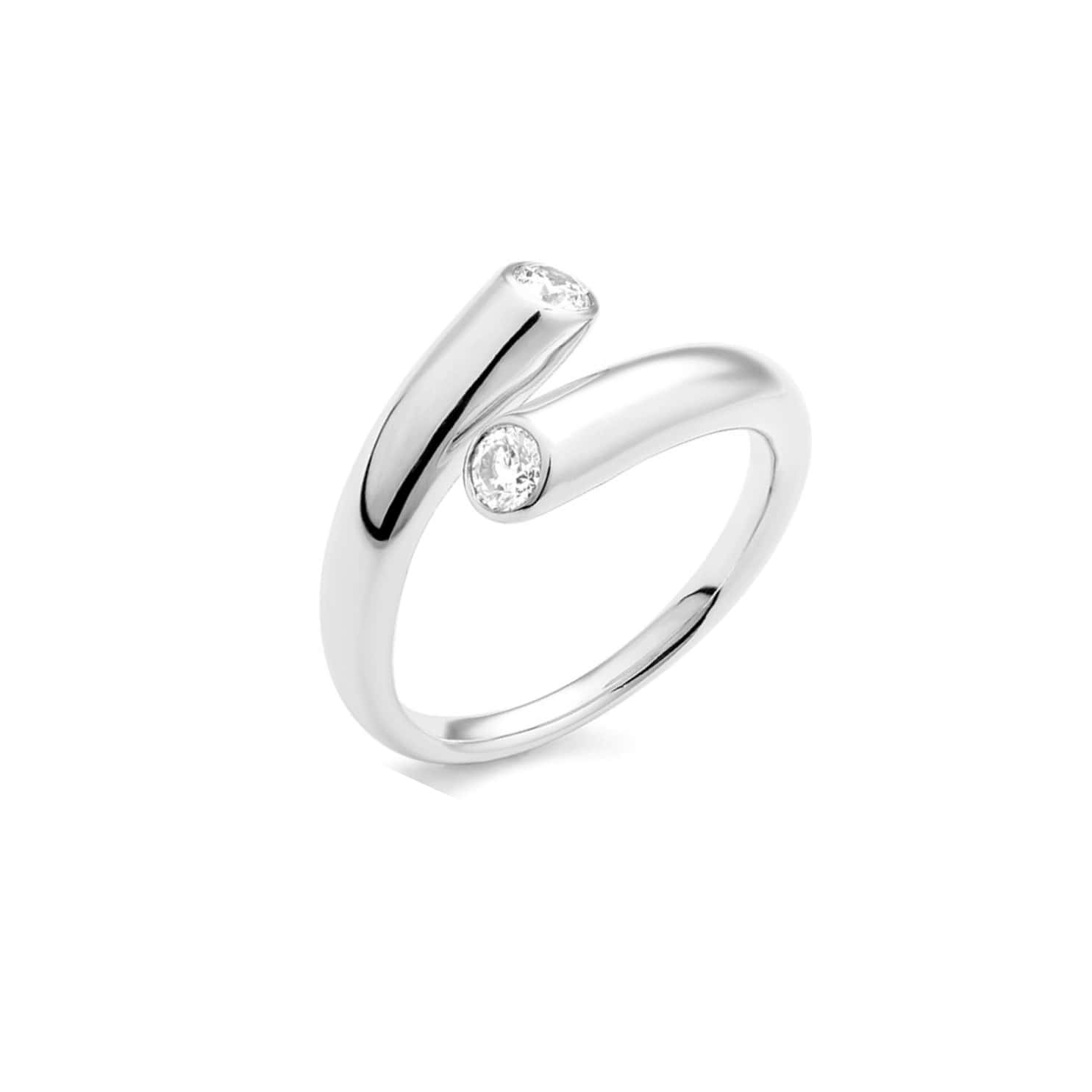 Diamond Ended Wrap Around Ring