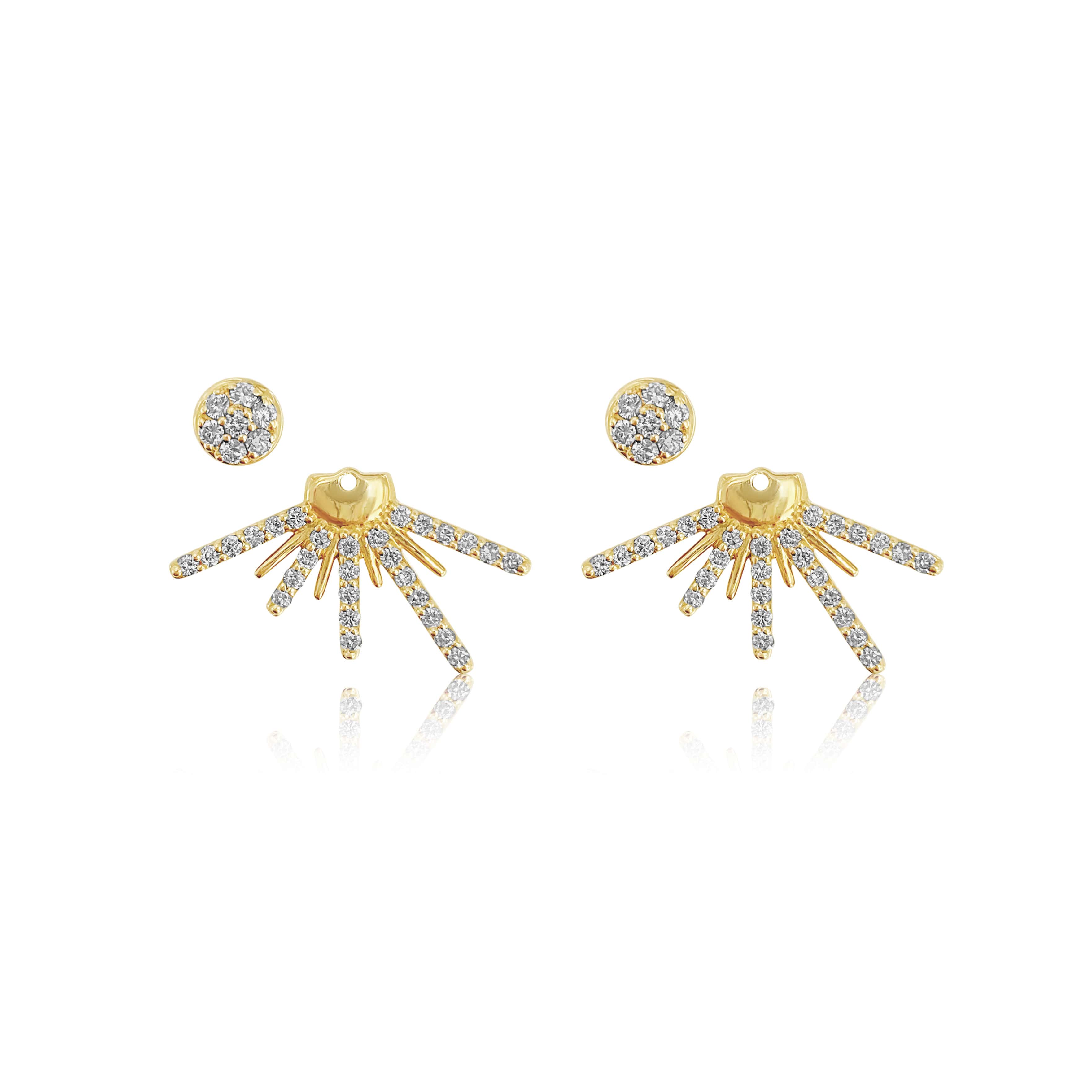 Diamond Starburst Jacket Earrings