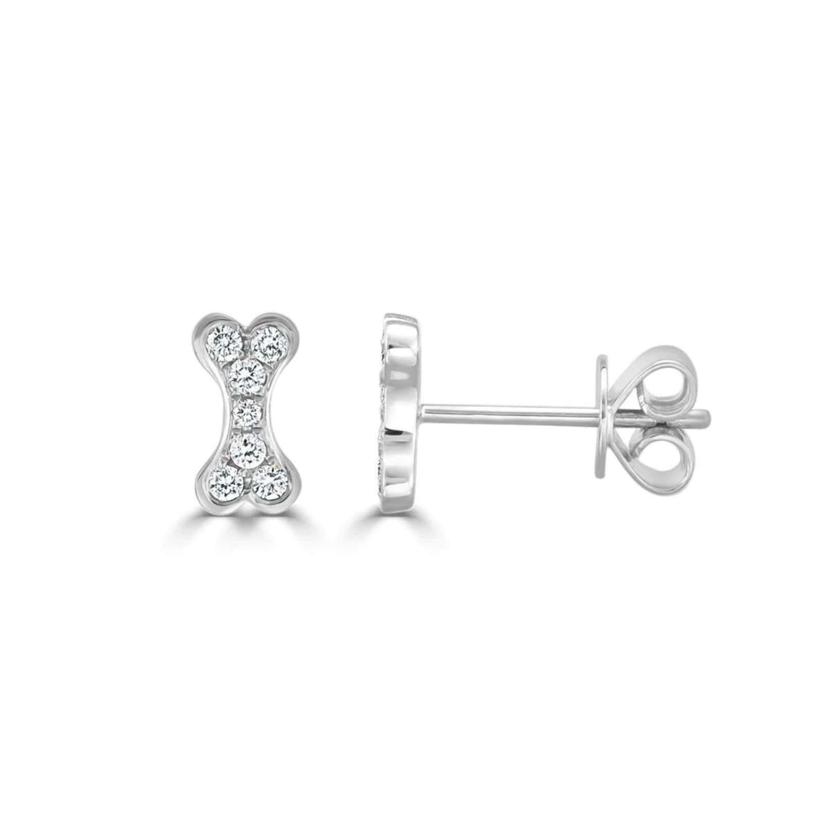 Diamond Bone Stud Earrings