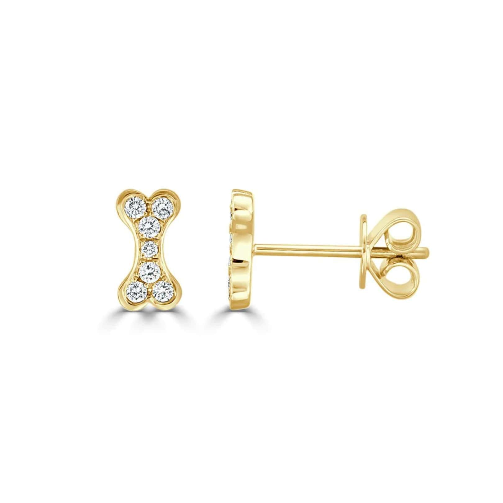 Diamond Bone Stud Earrings