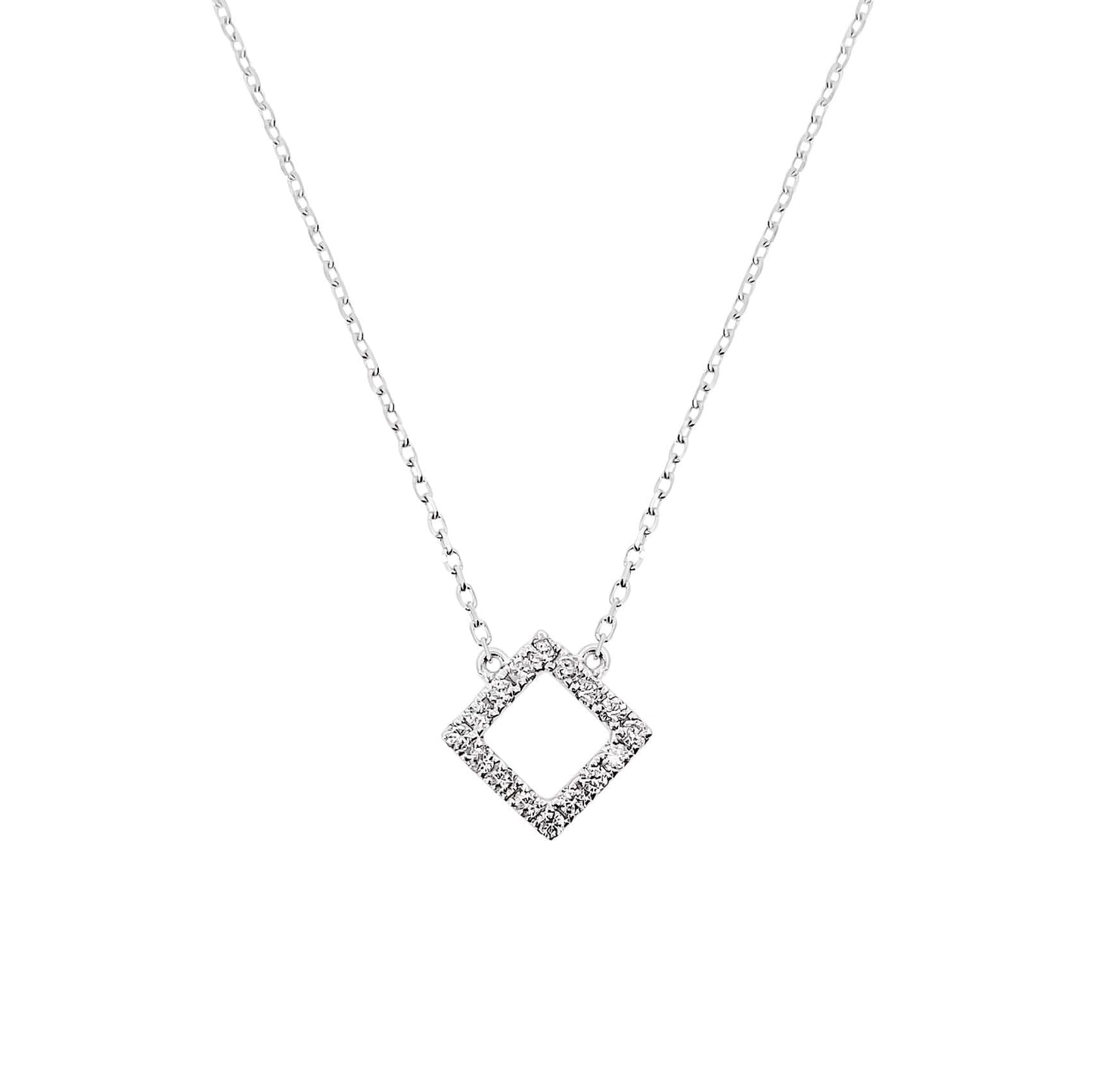 Open Square Diamond Necklace