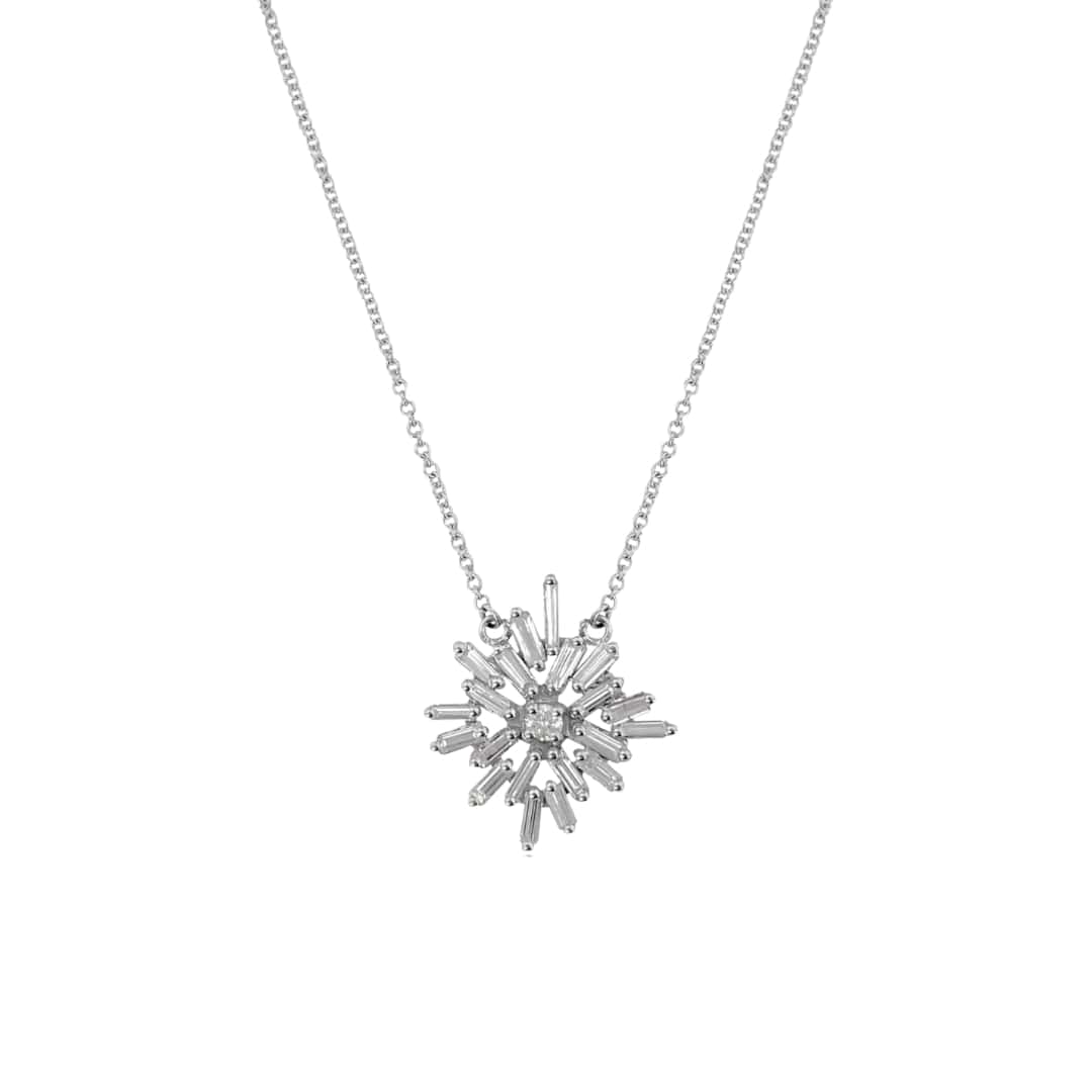 Starburst Baguette Diamond Necklace