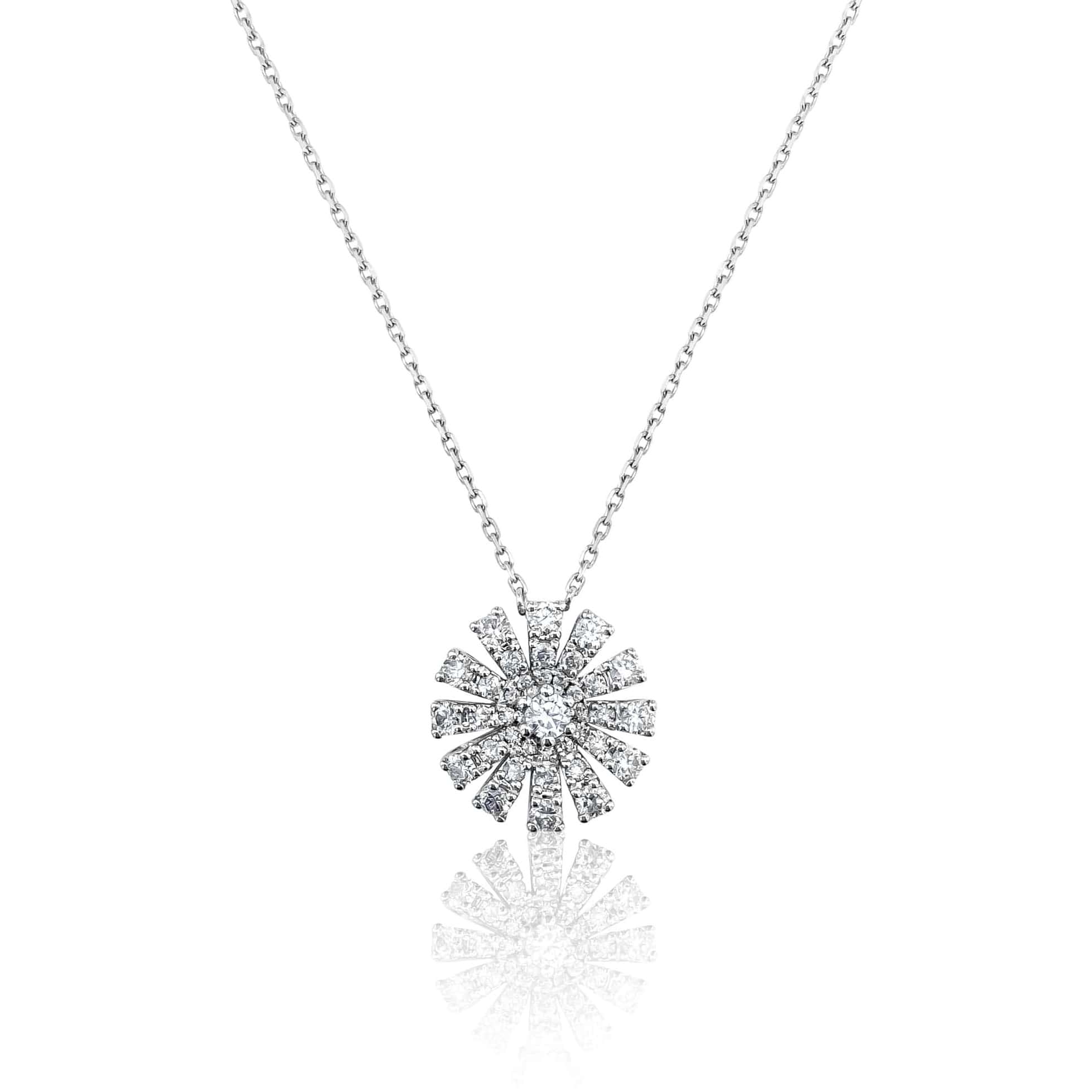 Diamond Flower Burst Necklace