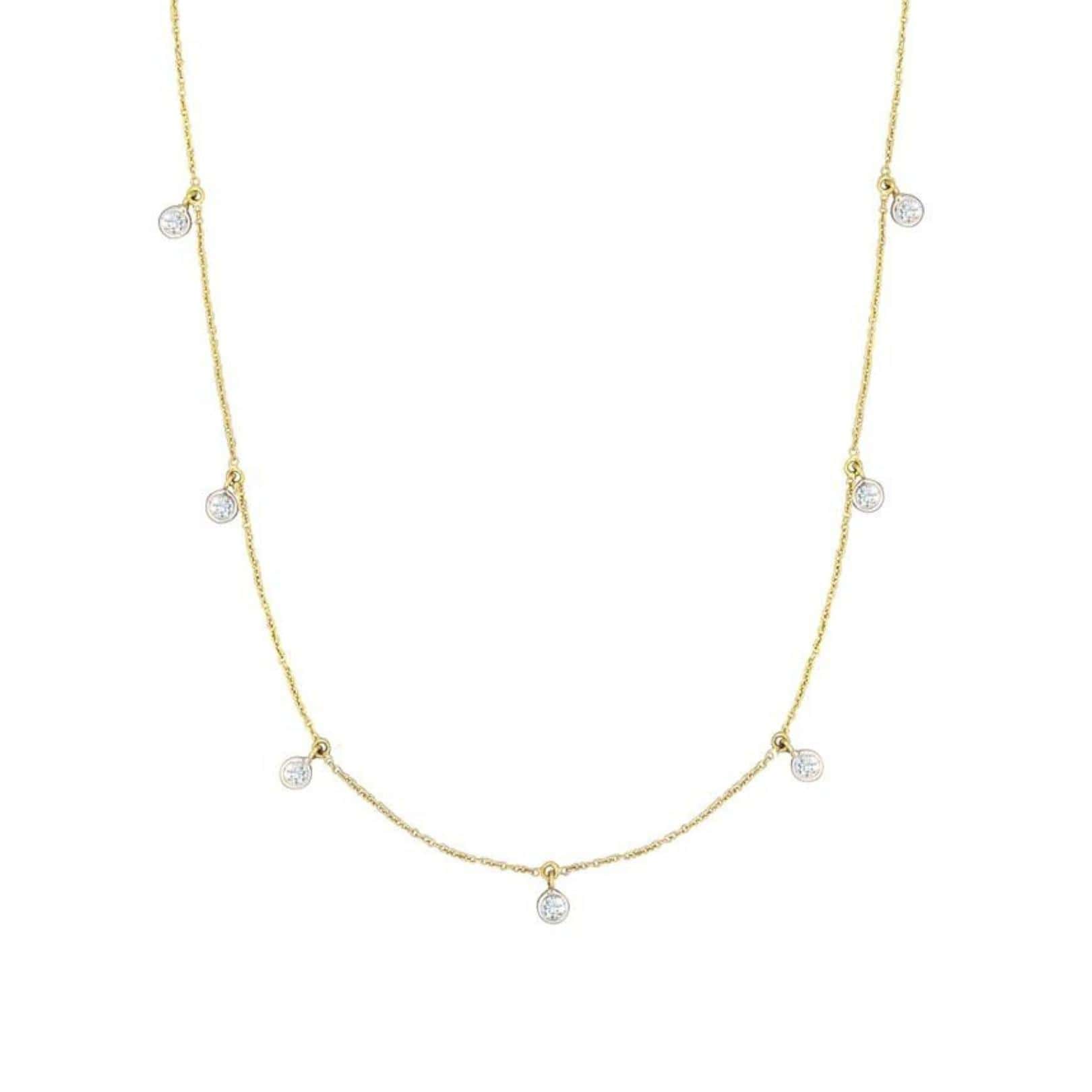 Two Tone Diamond Bezel Necklace