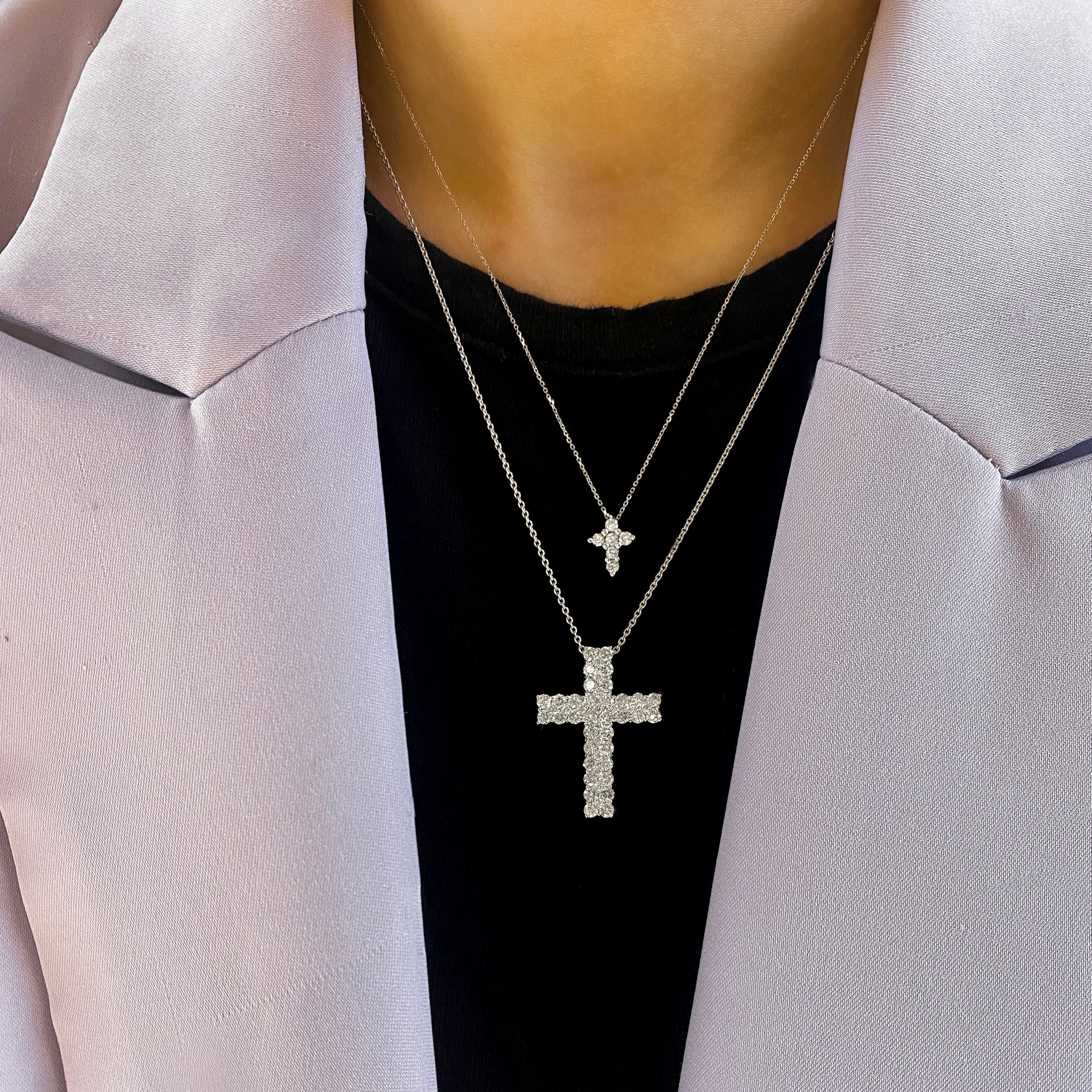 Mini Diamond Cross Necklace