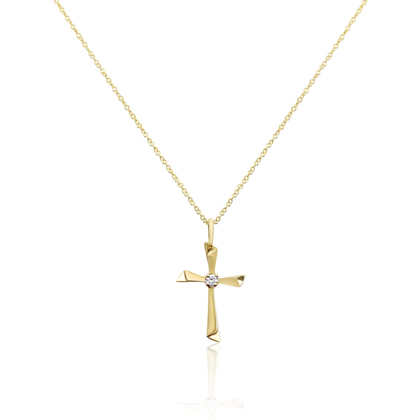 Single Diamond Cross Necklace