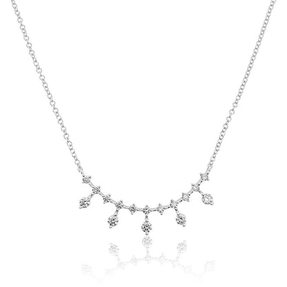Curved Diamond Drop Necklace