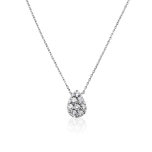 Diamond Pear Cluster Necklace