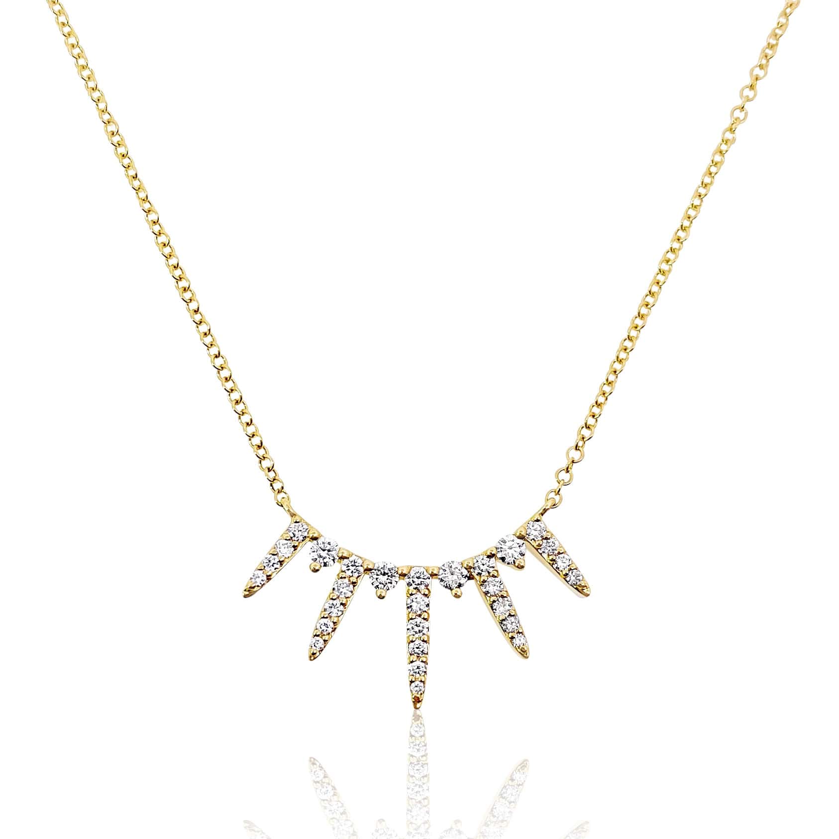 Spiked Diamond Curve Necklace