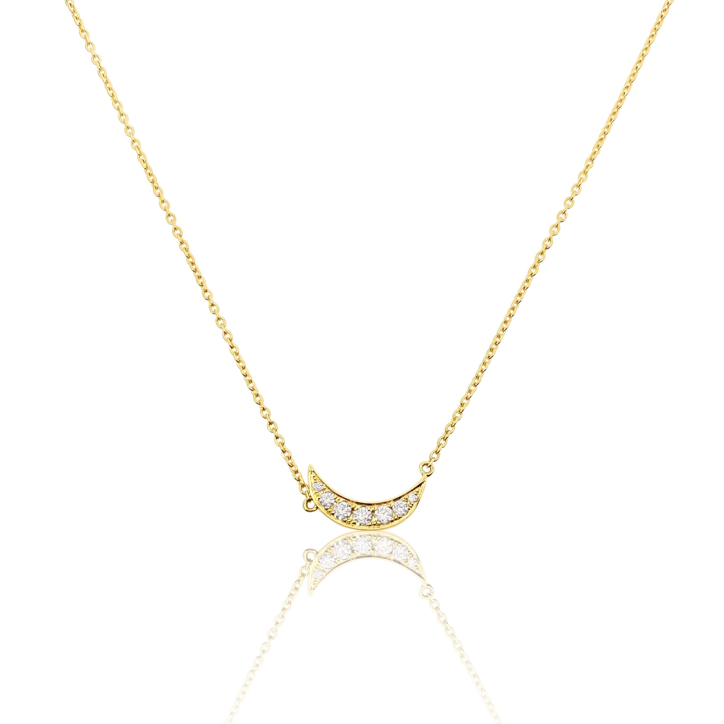 Diamond Crescent Moon Necklace