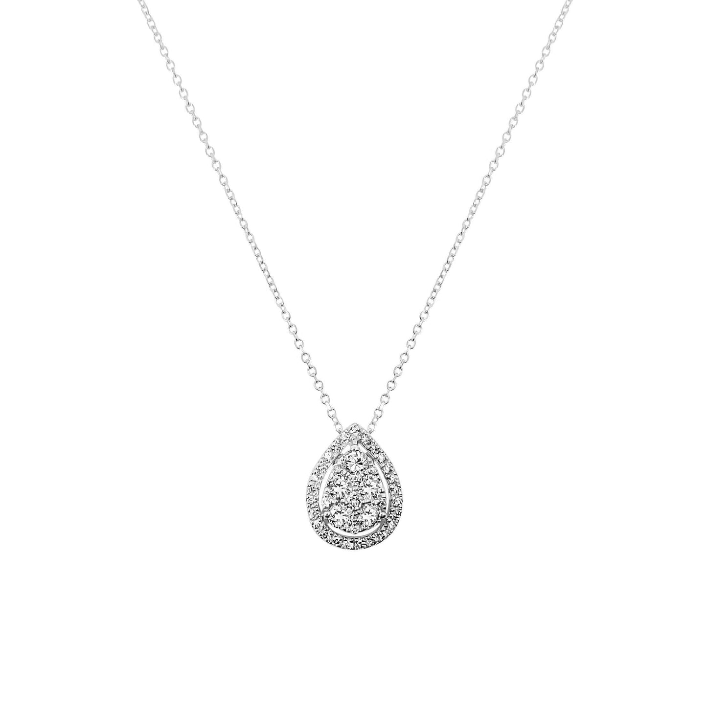 Pear Diamond Cluster Necklace