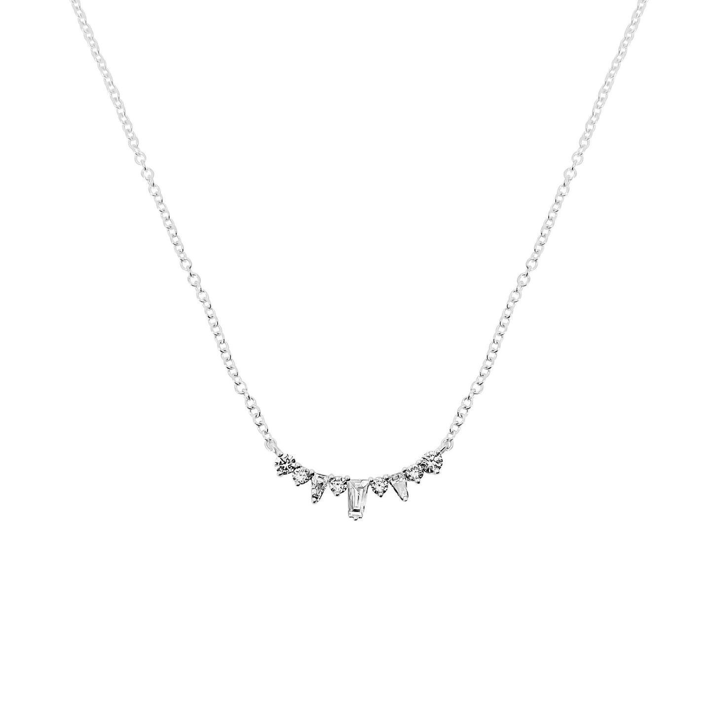Mini Curved Diamond Necklace