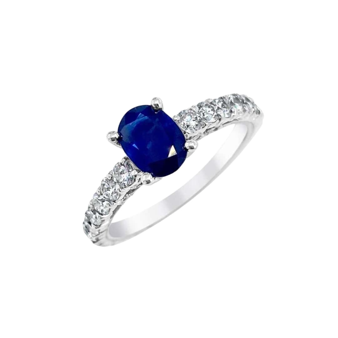 Oval Sapphire and Diamond Ring