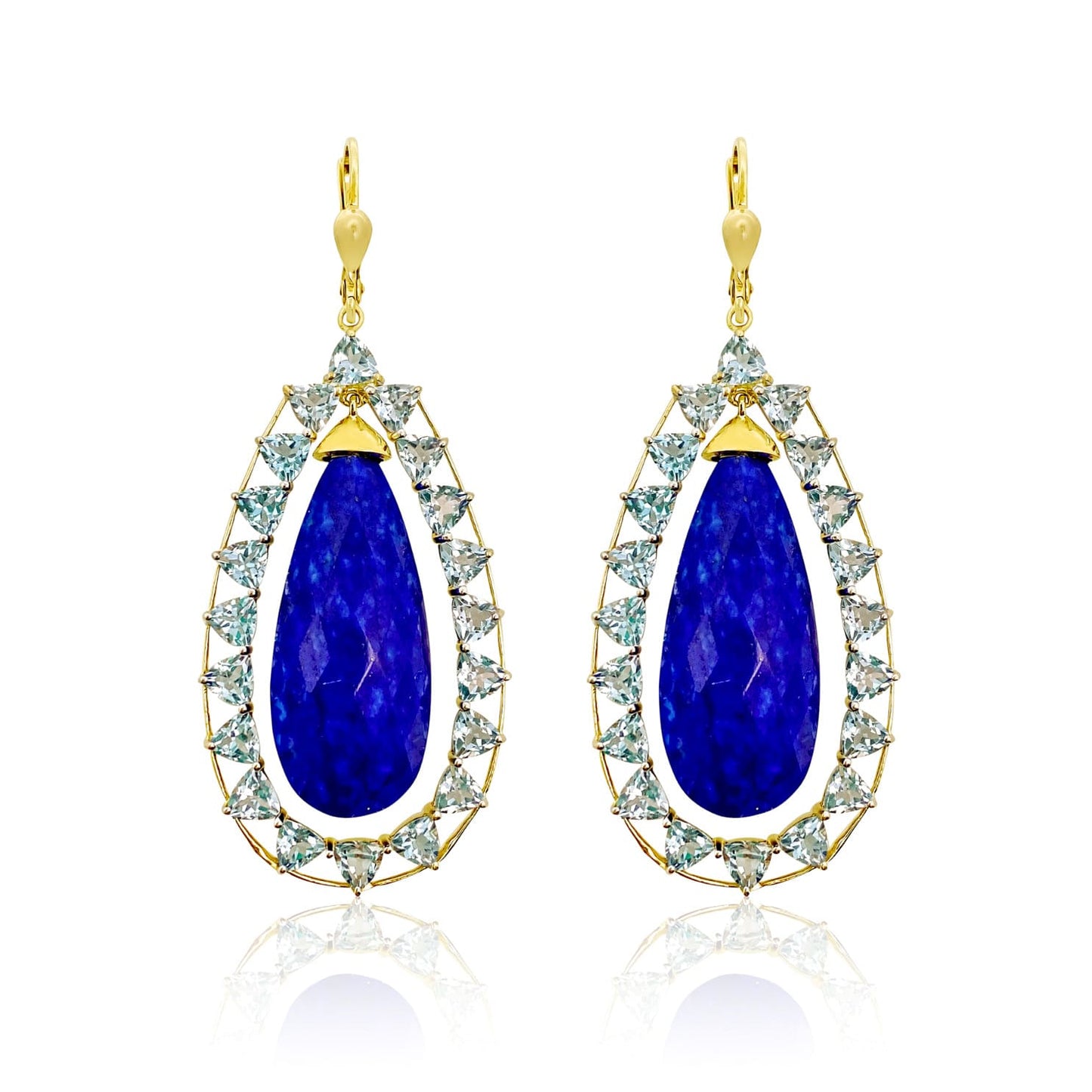 Lapis and Blue Topaz Statement Earrings