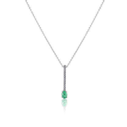 Emerald and Diamond Drop Necklace