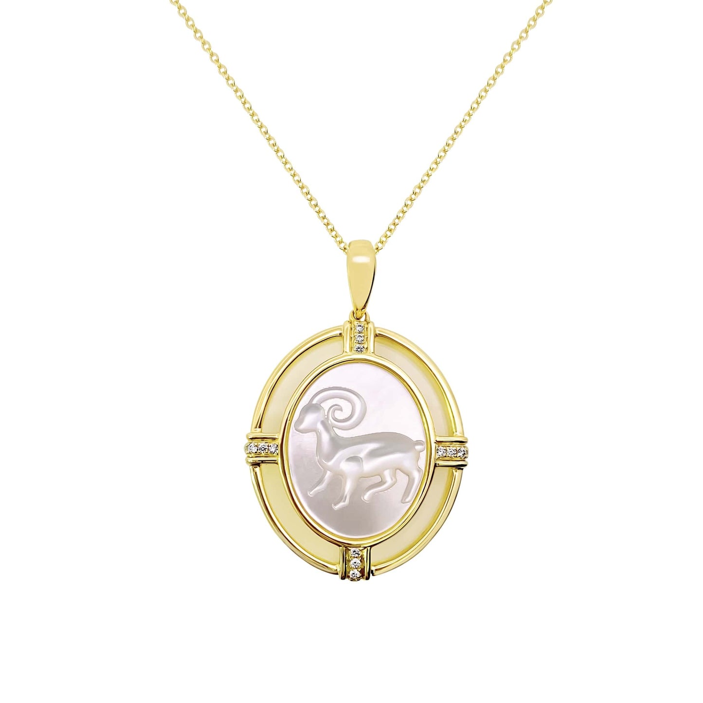 Mother of Pearl Zodiac Pendant Necklace