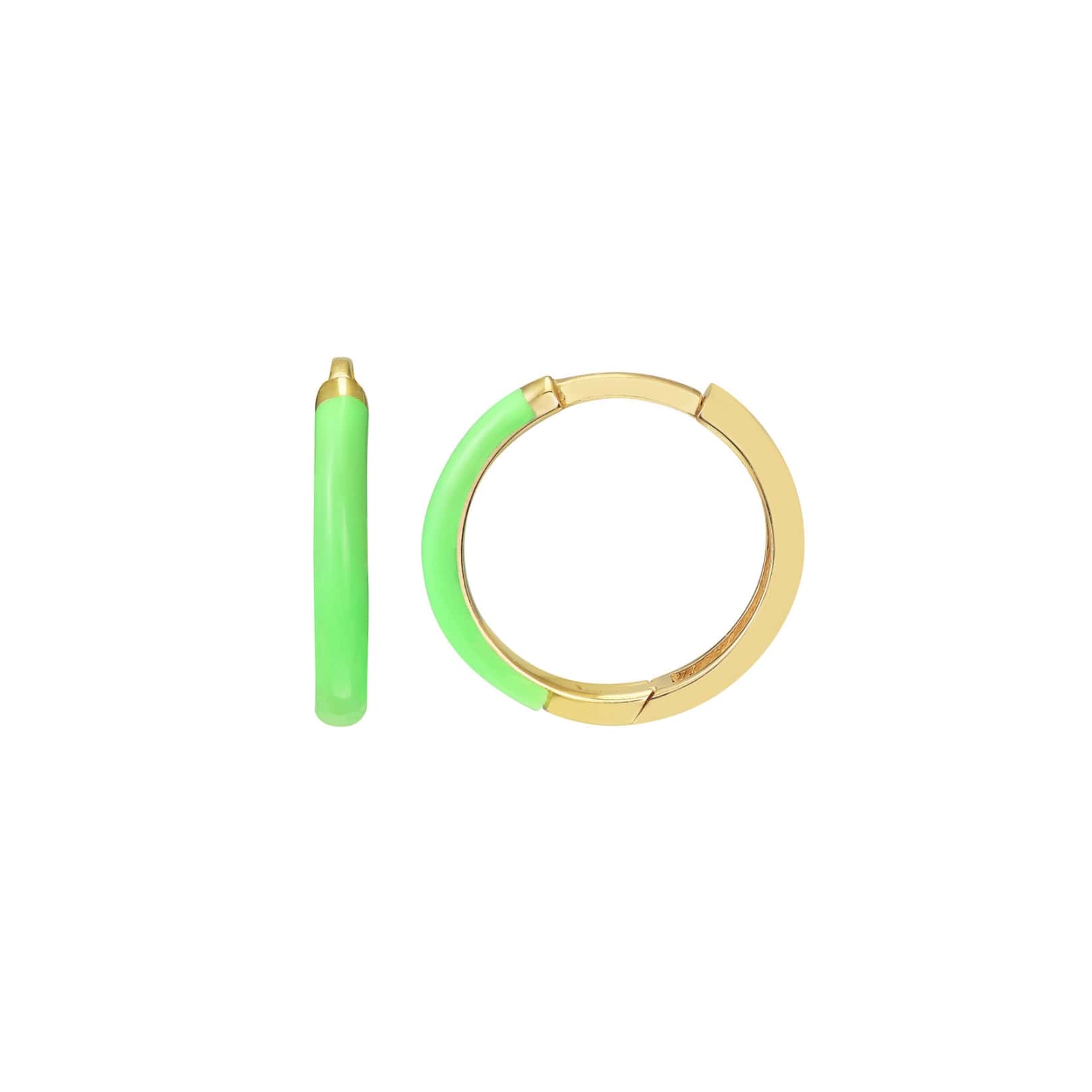 Neon Green Enamel Hoops