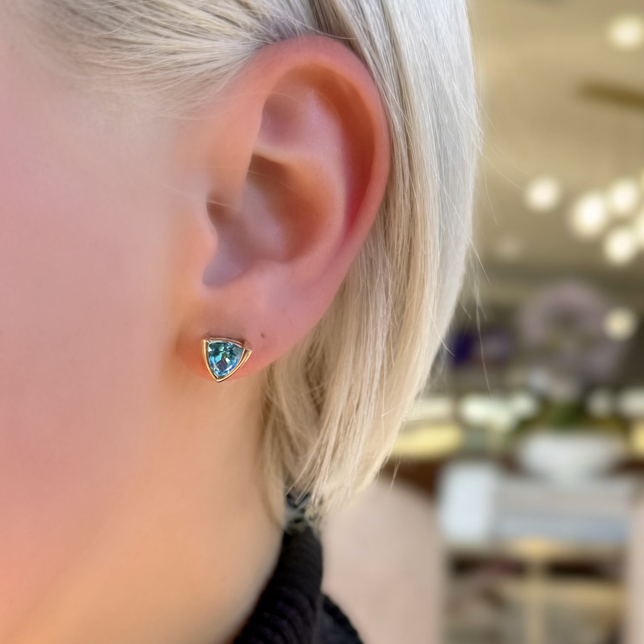 Trillion Blue Topaz Earrings
