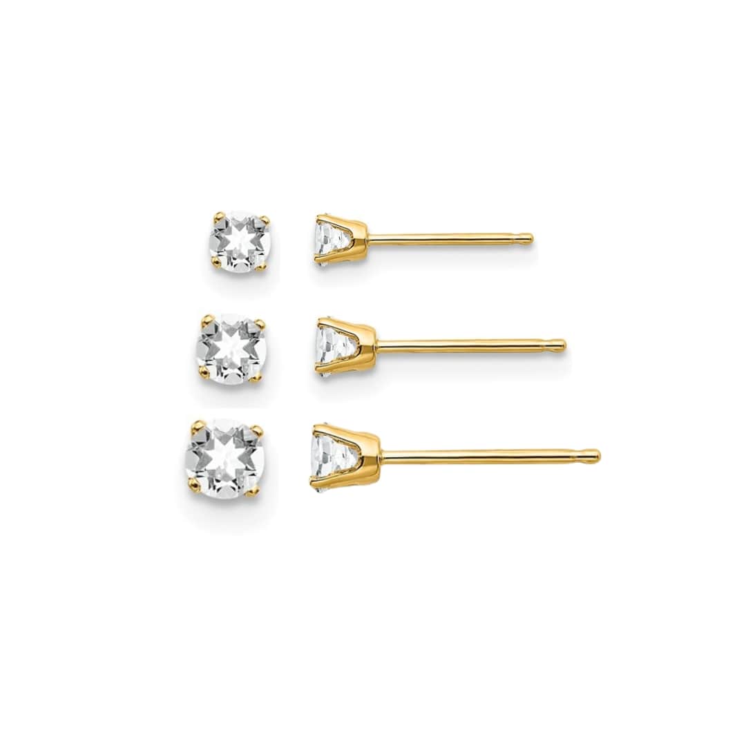 White Topaz Birthstone Studs