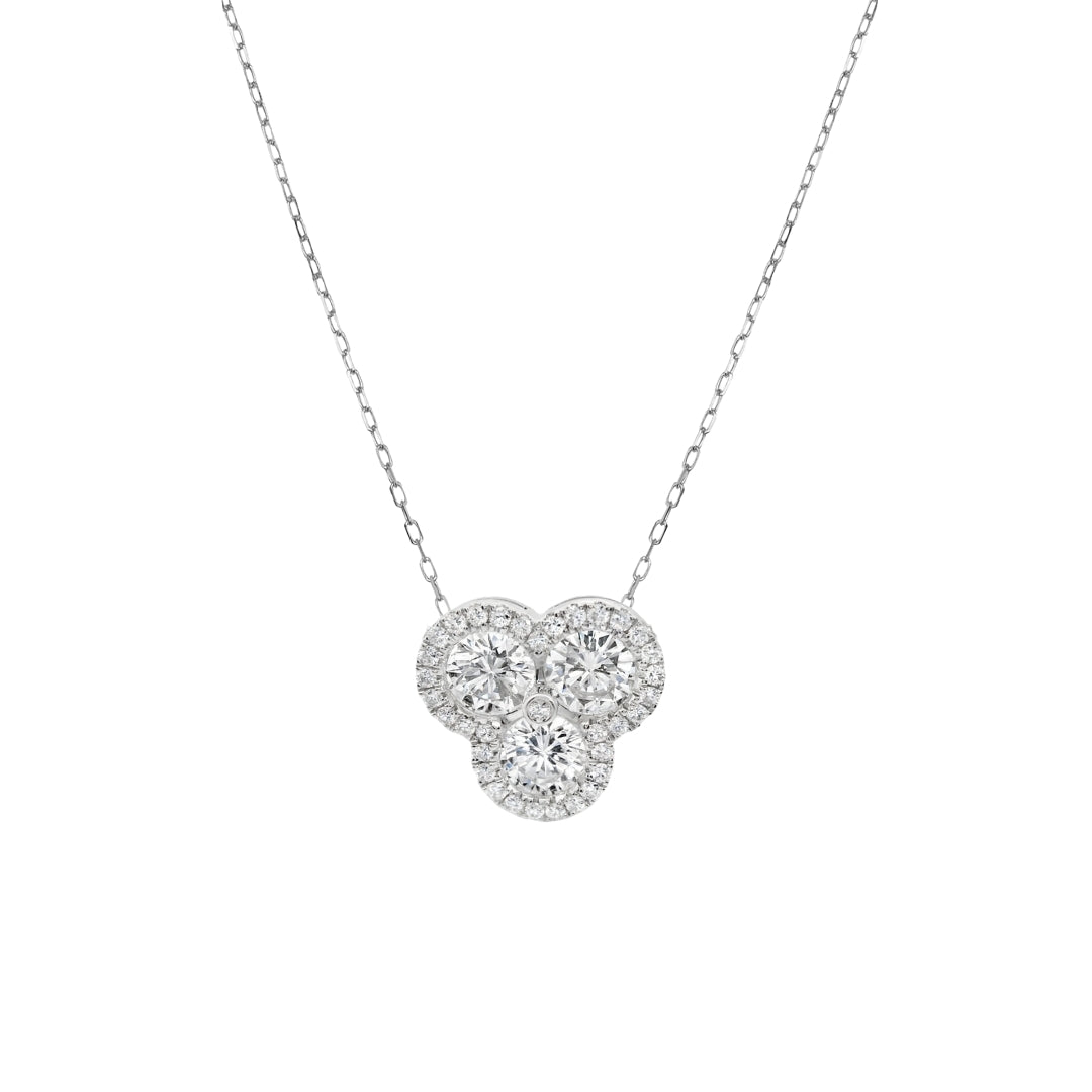 Pave Diamond Clover Necklace