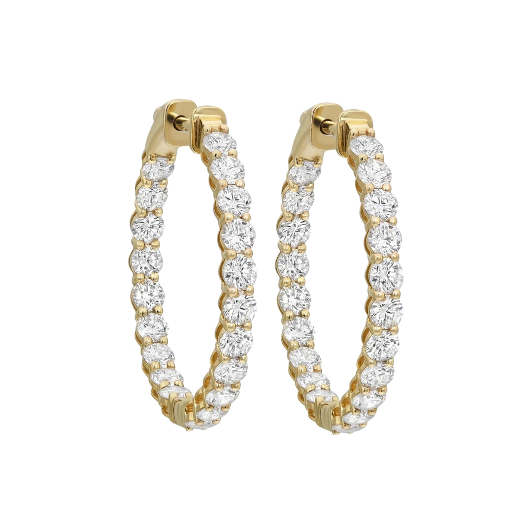 2.43ctw Inside Out Diamond Hoop Earrings