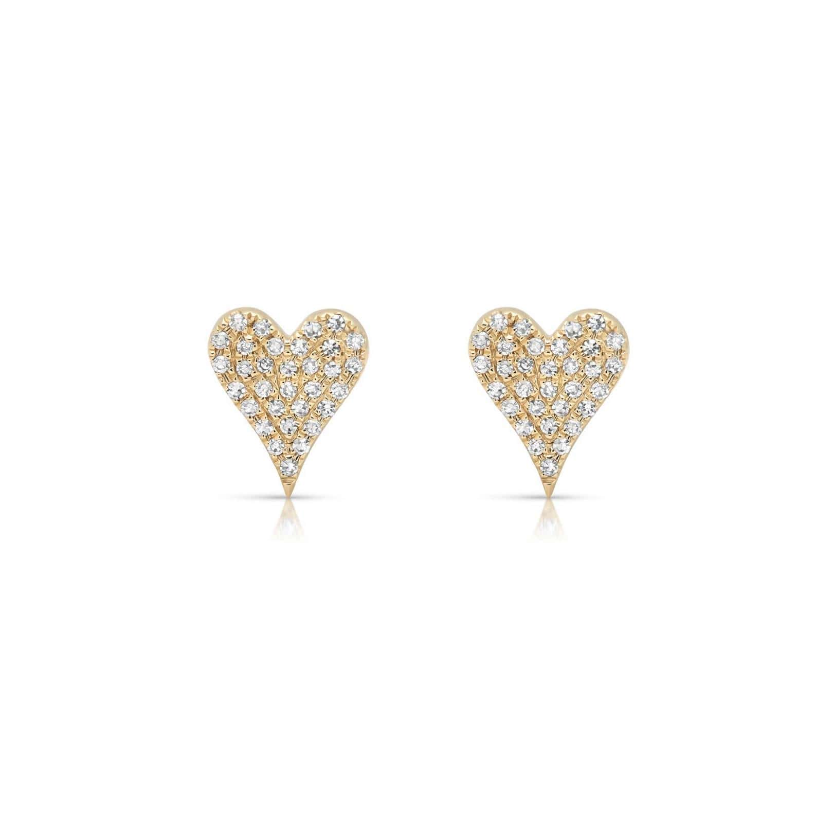 Pavé Diamond Heart Studs