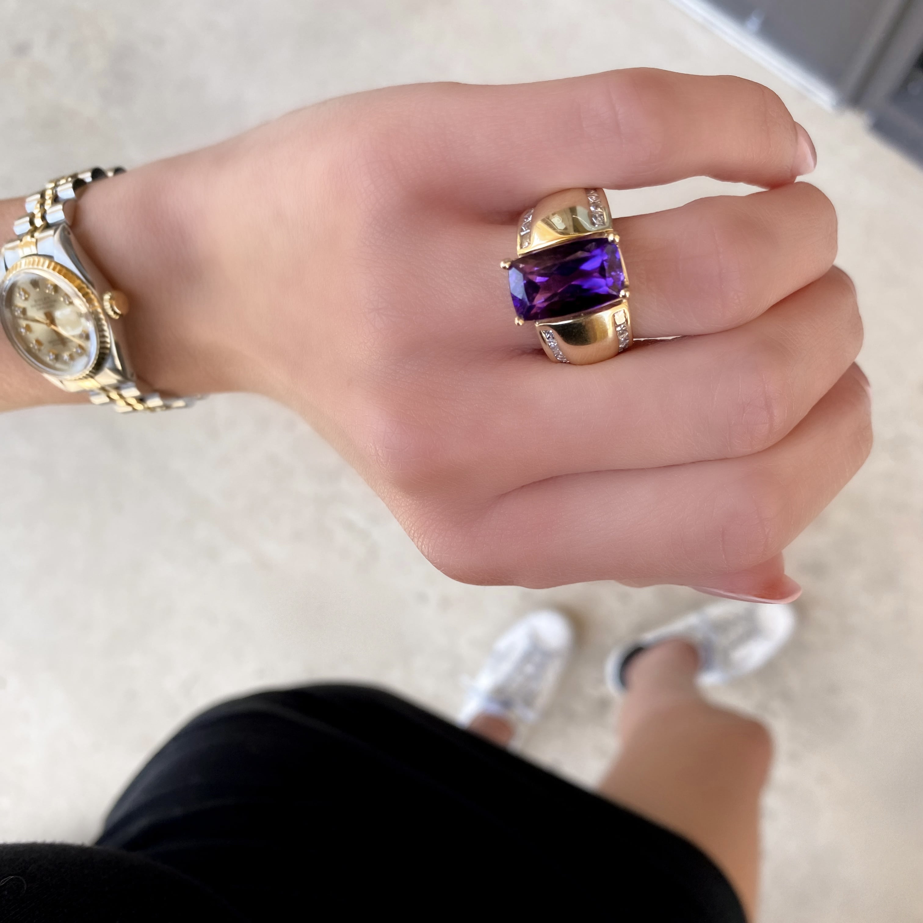 5ctw Amethyst and Diamond Ring