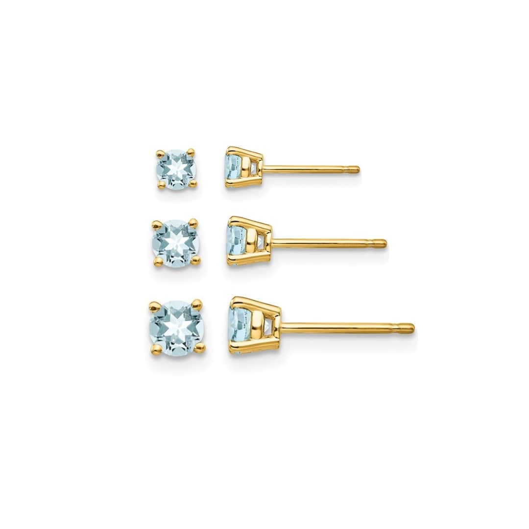 Aquamarine Birthstone Studs